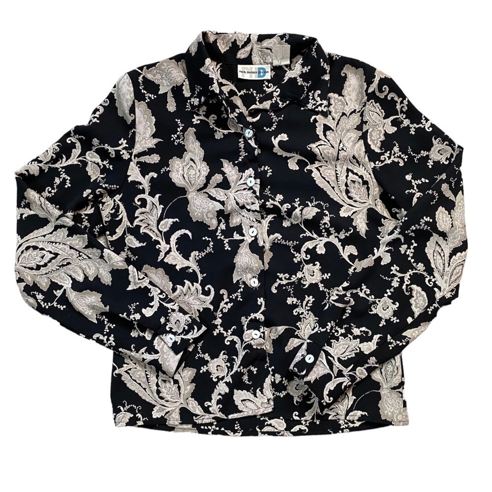 Vintage 1990s Paul Harris Design Floral Blouse